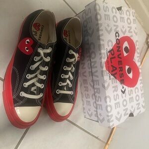 Comme des Garcons Converse PLAY Black and Red Sneakers